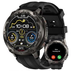 Montre Connect&eacute;e KOSPET Tank T4 Homme Acier Inoxydable GPS &Eacute;tanch&eacute;it&eacute; 10ATM