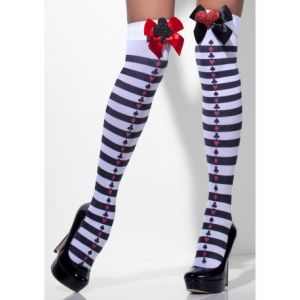 Smiffy's Bas opaques reine des cartes avec noeuds femme