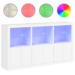Furniture Limited - Buffet avec lumières led blanc 181,5x37x100