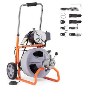 VEVOR RC-9001H-2.89.530M 100FT 3/8IN Machine de Nettoyage de Tuyaux, Noir