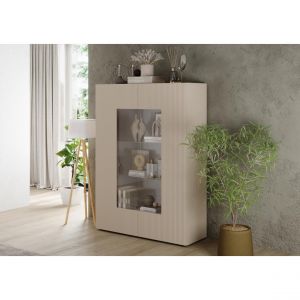 Vitrine 2 portes en verre RIO Panneaux de particules Portes en MDF et verre