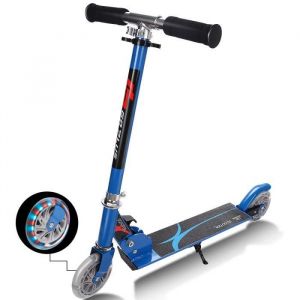 Image de Trottinette Pliable,2 Roues avec LED Clignotantes Hauteur Ajustable Convient pour Enfant de 4 à 13 Ans Corp en Al ini