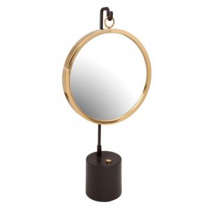 Image de Prix Miroir à Poser Rond Eleganca 65cm Noir & Or