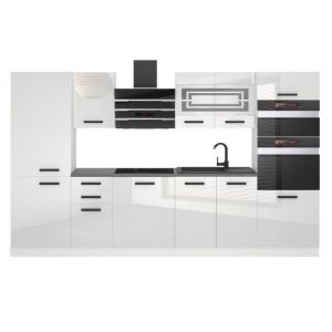 Cuisine Equipee Complete Mila Muebles de Cuisine Complets - 300 cm. Cuisine Complete sans Plan de Travail, Blanc très Brillant - Belini