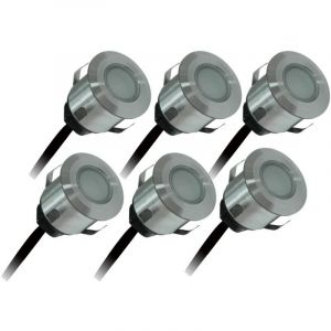 Lot 6 spots extérieur encastrables 4.5W, 3000K, 6x15lm, Ø35, Inox - PATIO