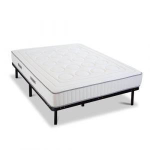 OLYMPE LITERIE Ensemble CRISTAL 180x200 cm Matelas Mémoire de forme + Sommier Métal Ferme