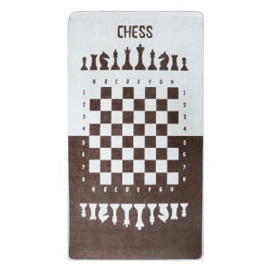 Mani Textile Tapis Echec Marron 100x150cm