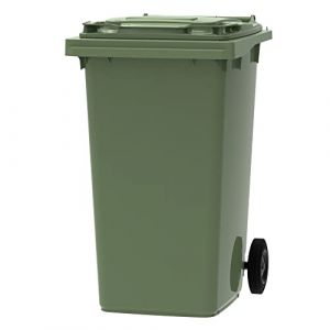 ESE - France Conteneur Poubelle à déchets 2 roues - 240L - Robuste et Économique - 100% Recyclé - Vert - Fabriqué en France