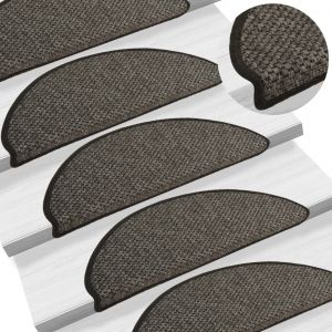 VidaXL Tapis d'escalier autocollants 15 pcs 65x25 cm Anthracite