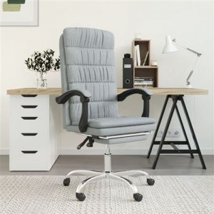 VidaXL 349647 Fauteuil inclinable de bureau Gris clair Tissu