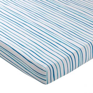 Drap housse coton MOUSSAILLON - bleu