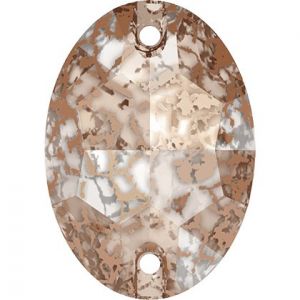 Pierre &agrave; coudre ovale 3210 - 16 mm - Crystal Rose Patina