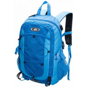 Image de Monzana Sac à dos 25L bleu - port USB, housse de protection, compartiment ordinateur portable 15- Sport Randonnée Voyage