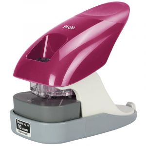 Plus Agrafeuse sans agrafes de bureau 2en1 perforeuse -10 feuilles - bordeaux