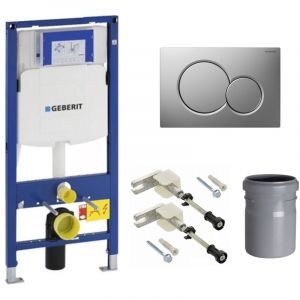 Geberit Duofix UP320 Pack Bâti-support + Plaque de commande Sigma01 Chromé brillant (UP320-Sigma01-E)