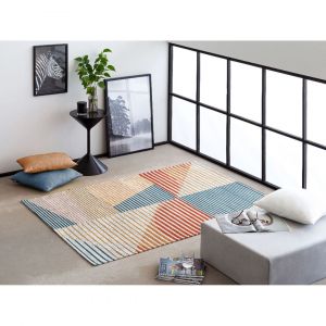 Naf Naf Tapis color&eacute; design graphique ray&eacute; plat Malev 140x200 Multicolore