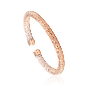Cleor Bracelet en argent 925 milli&egrave;mes et silicone - rose