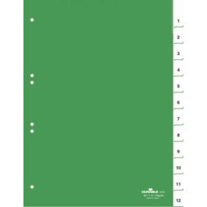 Durable Intercalaire &agrave; r&eacute;pertoire mensuel num&eacute;rot&eacute; 12 touches (A4)