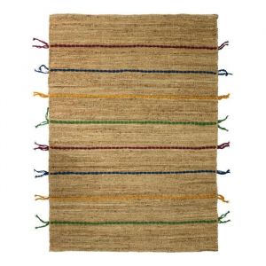 The Deco Factory COLOR JUTE - Tapis en jute avec tresses en laine multicolores 120x170