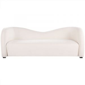 Beliani Canap&eacute; 3 places en velours blanc VELTADA