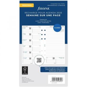 Filofax Personnel 1 semaine sur 1 page + notes. Fran&ccedil;ais 2025