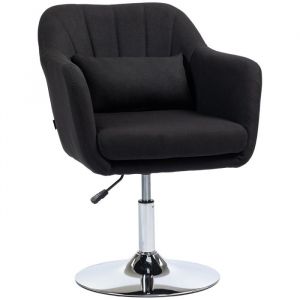 Liberté - Fauteuil Lounge,avec accoudoirs, coussin lombaire, rembourré réglable en hauteur,noir