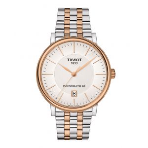 Image de Tissot Montre T-Classic Carson Premium automatique gent cadran argenté bracelet acier bicolore 40 mm