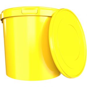 Seau avec couvercle 10 litres en jaune - 1 pièce