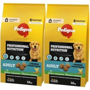 Pedigree Croquettes pour chiens de grandes et moyennes races de volailles 12 kgx2