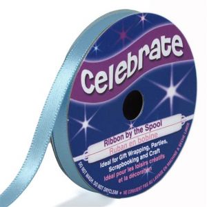 Celebrate 6m de Ruban Satin - bleu - Largeur 0.6cm