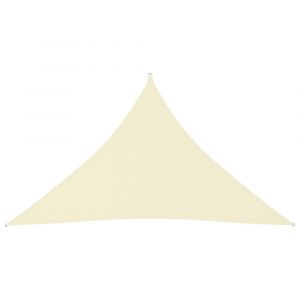 Voile toile d'ombrage parasol tissu oxford triangulaire 3 x 3 x 4,24 m crème 02_0009829
