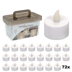 Ambiance Set de bougies chauffe-plat LED - Boîte de 72 bougies - piles incluses