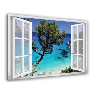 Tableau fen&ecirc;tre Paysage Goloritz Bay, Sardaigne Italie - Made in France - 80x50cm