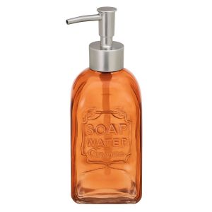 N.a! Distributeur de savon en verre orange clair  19 x 9 x 7 cm