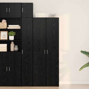 VidaXL Haut Armoire Ch&ecirc;ne noir 70 x 42.5 x 185 cm Bois d'ing&eacute;nierie