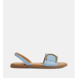 Image de Geox Sandales plates Naileen cuir nappa Bleu - Couleur Bleu - Taille 39