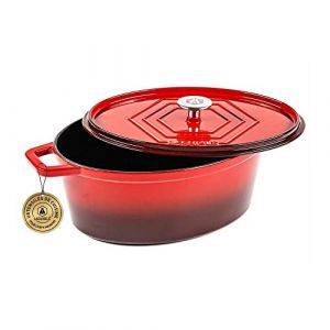 Laguiole Cocotte en fonte &eacute;maill&eacute;e ovale rouge 31 x 23 cm - 5,7 L