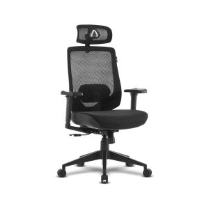 Chaise de bureau Alpha Gamer Stella Ergonomique Mesh Tech Noire appui-t&ecirc;te 3D