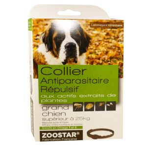 Zoostar Collier Antiparasitaire Répulsif Grand Chien + de 25kg