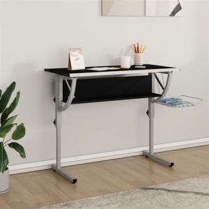 VidaXL Table à dessin bois et acier noir et gris 110x53x(58-87) Cm