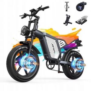 V&eacute;lo &Eacute;lectrique - Jansno X60g - 20 Pouces - Moteur 1500w - Batterie 48v 23ah - 55km Autonomie - Gris Changeant De Couleur