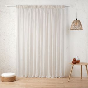 LINDER Voilage galon fronceur GAZE DE LIN-&Eacute;cru