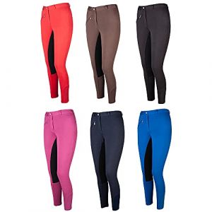 Pfiff 102290 pantalon d&lsquo;&eacute;quitation pour femmes &bdquo;Thea&ldquo;, culotte avec fond en cuir, Noir 36
