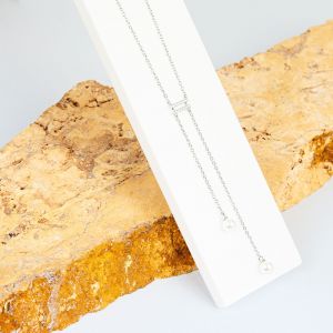 Cleor Collier En Argent 925/1000 Et Synthetic Stone