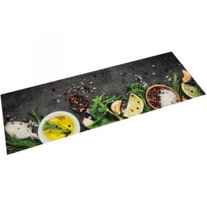 VidaXL Tapis de cuisine lavable impression d'épices 45x150 cm velours