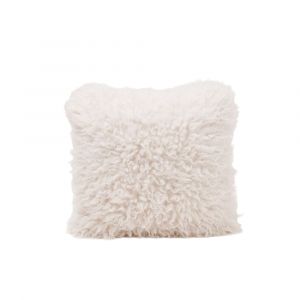 Housse de coussin en Fausse fourrure duveteuse Ecru