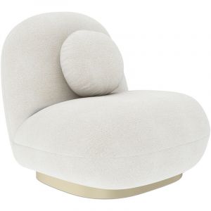 Privatefloor Fauteuil blanc en tissu bouclé - Nuiba Blanc 79