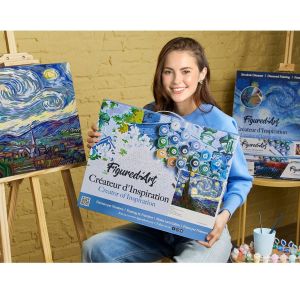 Peinture au num&eacute;ro : Cr&acirc;ne stylis&eacute; - toile tendue sur ch&acirc;ssis