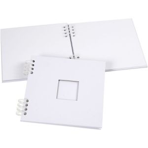 Creotime Carnet scrapbooking - 20 x 20 cm - Blanc - 20 feuilles