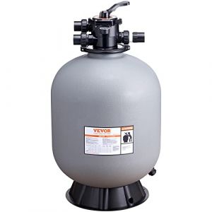 VEVOR Filtre à sable 609,6 mm système de filtre à sable pour piscine hors sol avec valve multi-ports 7 voies débit 65 GPM fonction filtre, lavage contre-courant, rinçage, recirculation, déchets, hiver